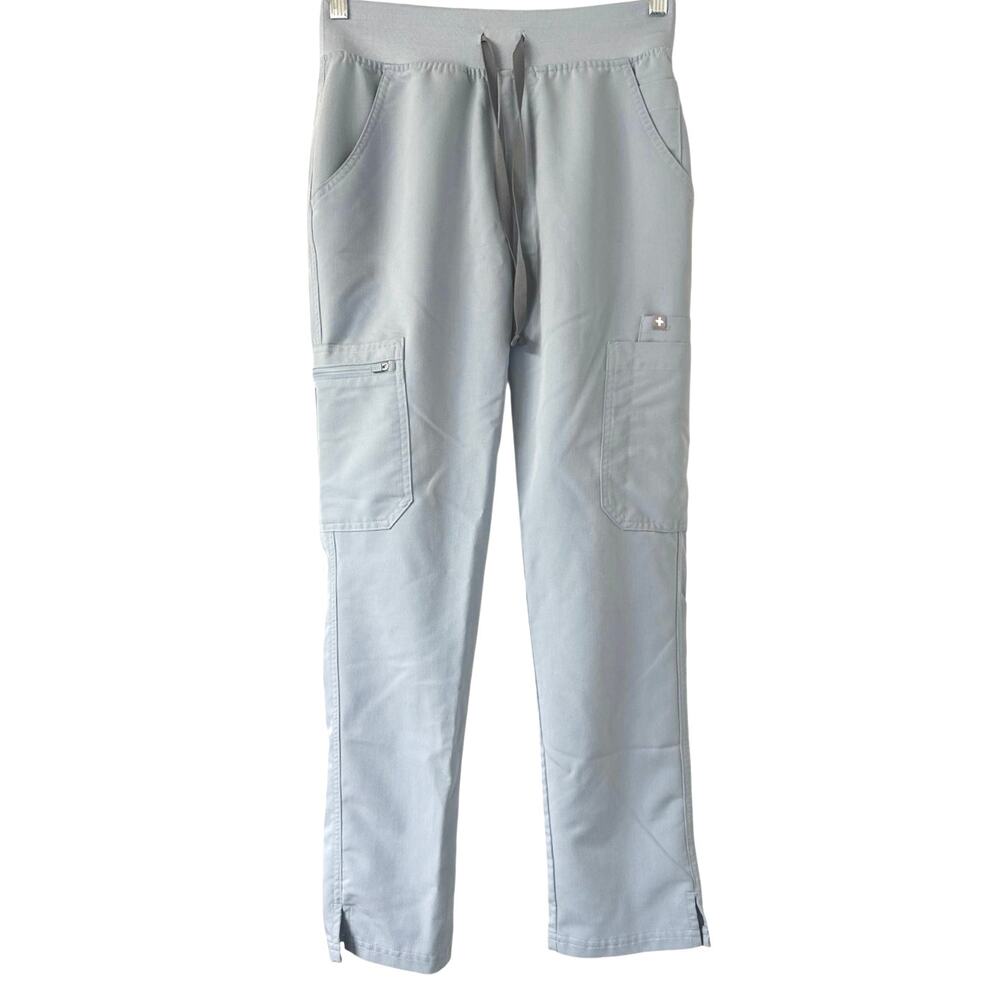FIGS Womens Yola Straight Scrub Pants Size Small Dusty Blue EUC
